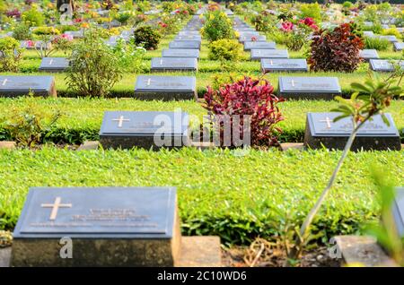 Kanchanaburi War Cemetery (Don Rak) Stock Photo