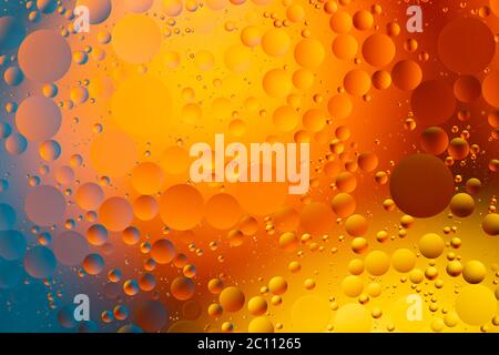 Close-up water and oil abstract in a rainbow lighting effect Stock Photo