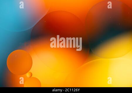 Close-up water and oil abstract in a rainbow lighting effect Stock Photo