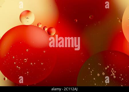 Close-up water and oil abstract in a rainbow lighting effect Stock Photo
