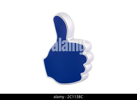 Thumb Up graphic illustration isolated on white background with clipping path Stock Photo
