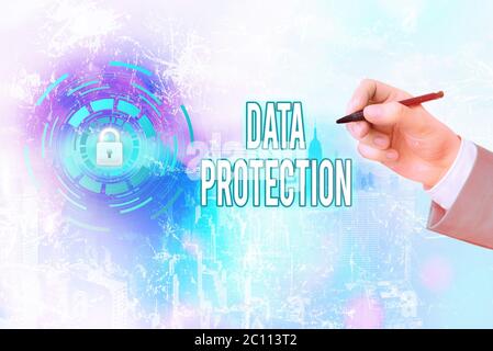 Handwriting text writing Data Protection. Conceptual photo safeguarding information away from a possible data breach Stock Photo
