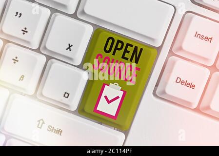 Handwriting text writing Open Source. Conceptual photo contains the source code that can be modified and enhanced Stock Photo