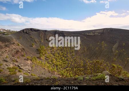 Crater of Volcano San Antonio in Las Palmas at Canary Islands Stock Photo