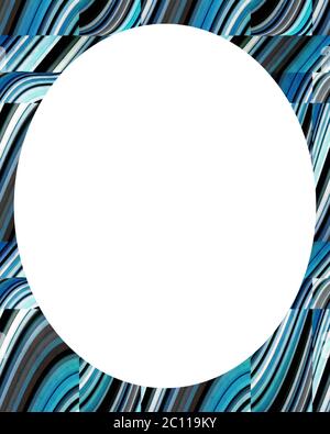 Circle White Frame Background with Decorated Borders Stock Photo