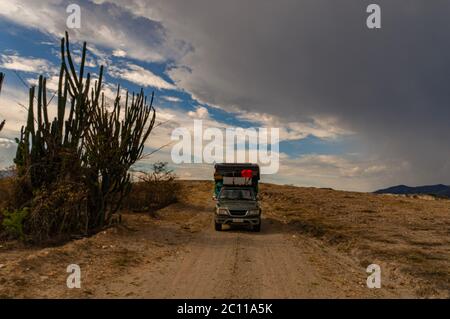 Camper Van in Tatacoa Desert Colombia Stock Photo