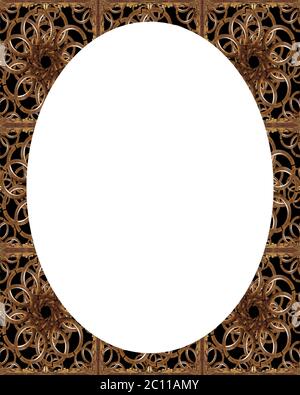 Circle Frame with Oriental Decorated Borders Stock Photo