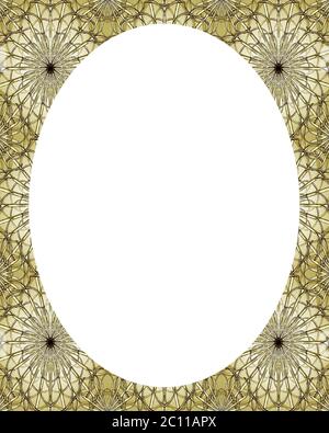 Circle Frame with Oriental Decorated Borders Stock Photo