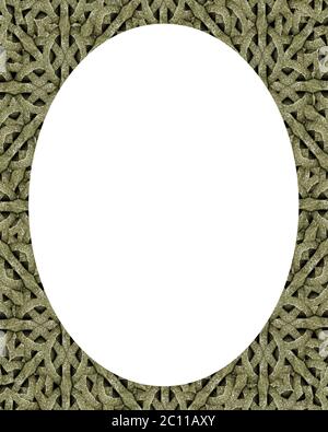 Circle Frame with Oriental Decorated Borders Stock Photo