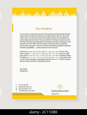 Corporate simple design business letterhead. Creative and modern letterhead with print ready vector template. Stock Vector
