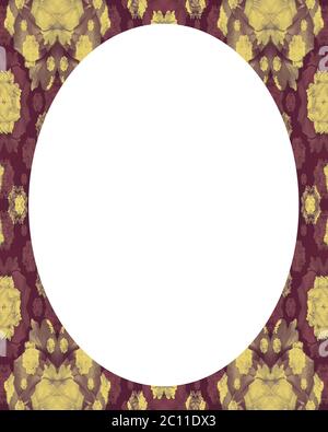 Circle White Frame Background with Decorated Borders Stock Photo