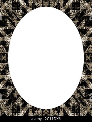 Circle White Frame Background with Decorated Borders Stock Photo
