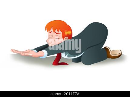 illustration of a businessman put forward his hands Stock Photo