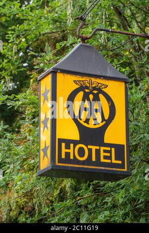 Antique, old fashioned AA hotel sign Stock Photo