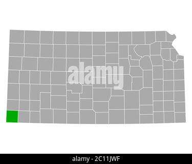 Map of Morton in Kansas Stock Photo