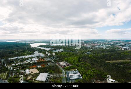 aerial cityskype photo of Berlin in Germany, with olympics stadium ...