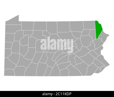 Map of Wayne in Pennsylvania Stock Photo