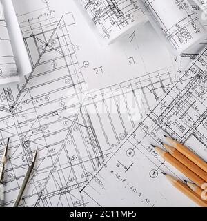 The projects of houses a background Stock Photo