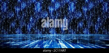 Colorful abstract panoramic background: light streaks/beam.  ( Car backplate, 3D rendering computer digitally generated illustration.) Stock Photo