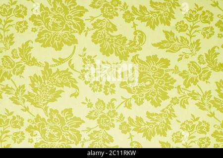 Old color paper texture with vintage flowers ornament Stock Photo