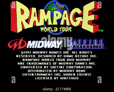 Rampage World Tour 2 - Nintendo 64 Videogame - Editorial use only Stock ...