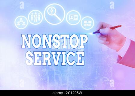 Conceptual Hand Writing Showing Nonstop Service Concept Meaning System Of Public Needs That Are Made Available All The Time Stock Photo Alamy