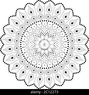 Mandala from black dots. Stock Vector