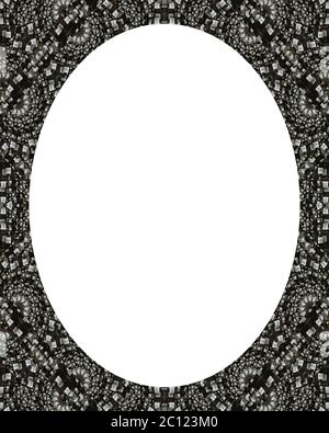 Old Style Decorated Round Frame Stock Photo