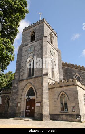 Church in Poole high street, Poole, Dorset, England Stock Photo