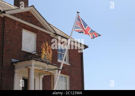 Custom House, Poole Quay, Poole, Dorset - traditional council building on Dorset seafront Stock Photo