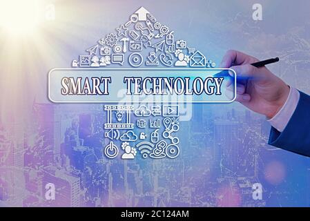 Handwriting text writing Smart Technology. Conceptual photo used to protect and prevent errors in hard drives Stock Photo