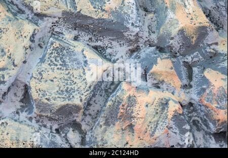 Yellow and orange colored bricks or stone blocks pattern texture backgound Stock Photo