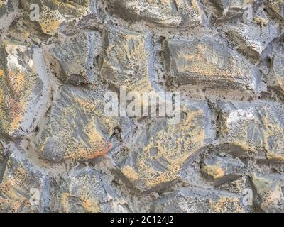 Yellow and orange colored bricks or stone blocks pattern texture backgound Stock Photo