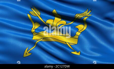 Flag of Suffolk waving in the wind. 3D illustration. Stock Photo