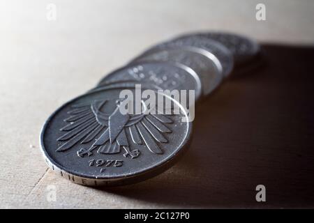 Deutsche mark coin, currency of Germany before Euro Stock Photo