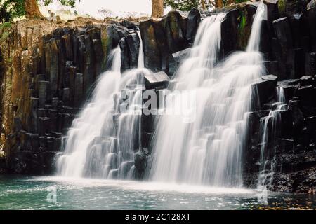 Rochester Falls. Waterfall in Mauritius Stock Photo