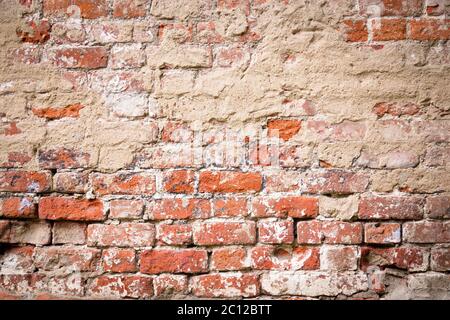 Background of old vintage dirty brick wall Stock Photo