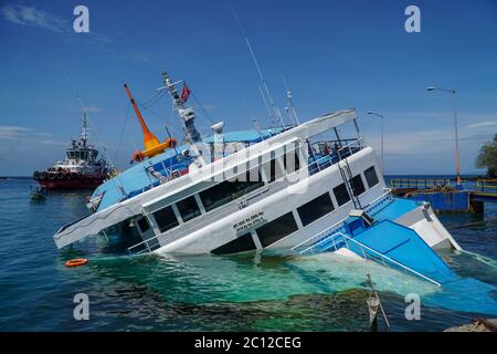 Karangasem, Bali, Indonesia. 13th June, 2020. Transko Maleo boat from ...