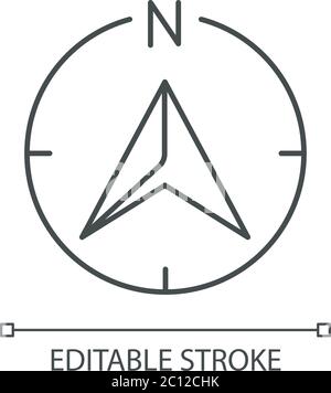 Navigator arrow pixel perfect linear icon Stock Vector