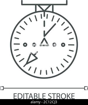 Aeronautic navigational radar pixel perfect linear icon Stock Vector