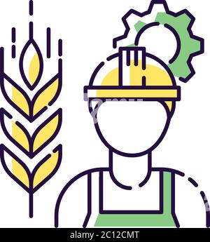 Agricultural engineer RGB color icon Stock Vector