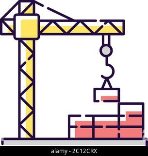 Construction site RGB color icon Stock Vector