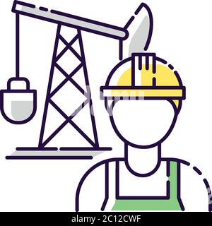 Petroleum engineer RGB color icon Stock Vector
