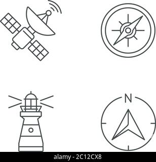 Geography pixel perfect linear icons set Stock Vector Image & Art - Alamy