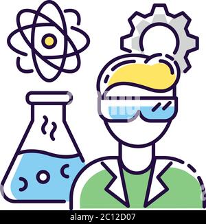 Chemical engineer RGB color icon Stock Vector