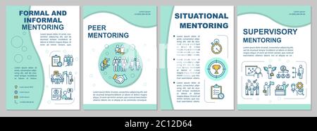 Types of mentoring brochure template Stock Vector