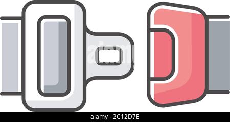 Seat belt RGB color icon Stock Vector
