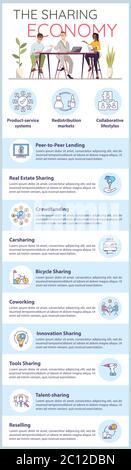 Collaborative economy vector infographic template Stock Vector