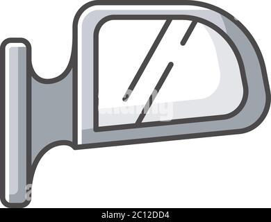 Rear view mirror RGB color icon Stock Vector