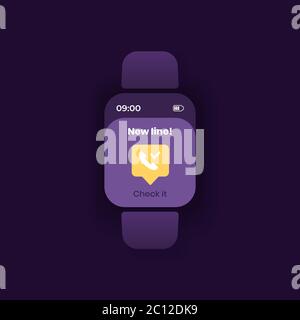 Income call smartwatch interface vector template Stock Vector